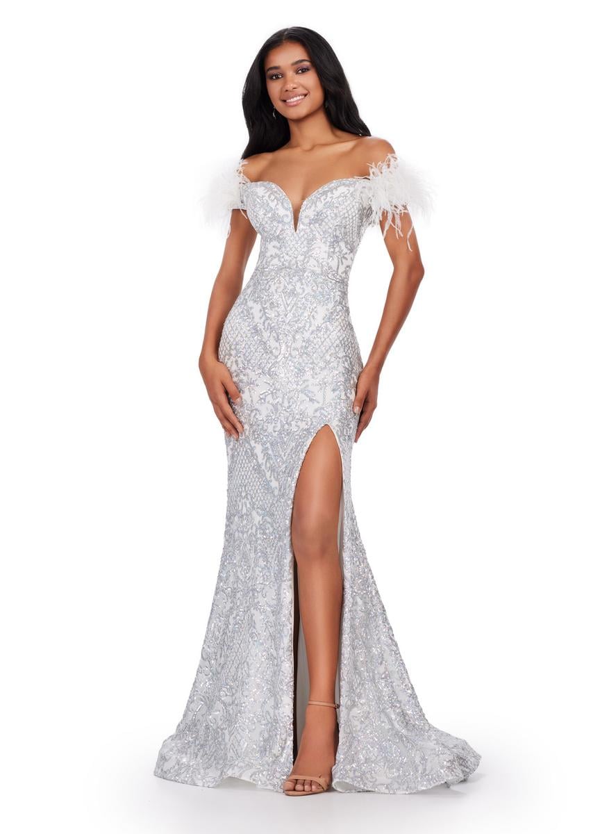 ASHLEYlauren 11463 – Silver/Ivory