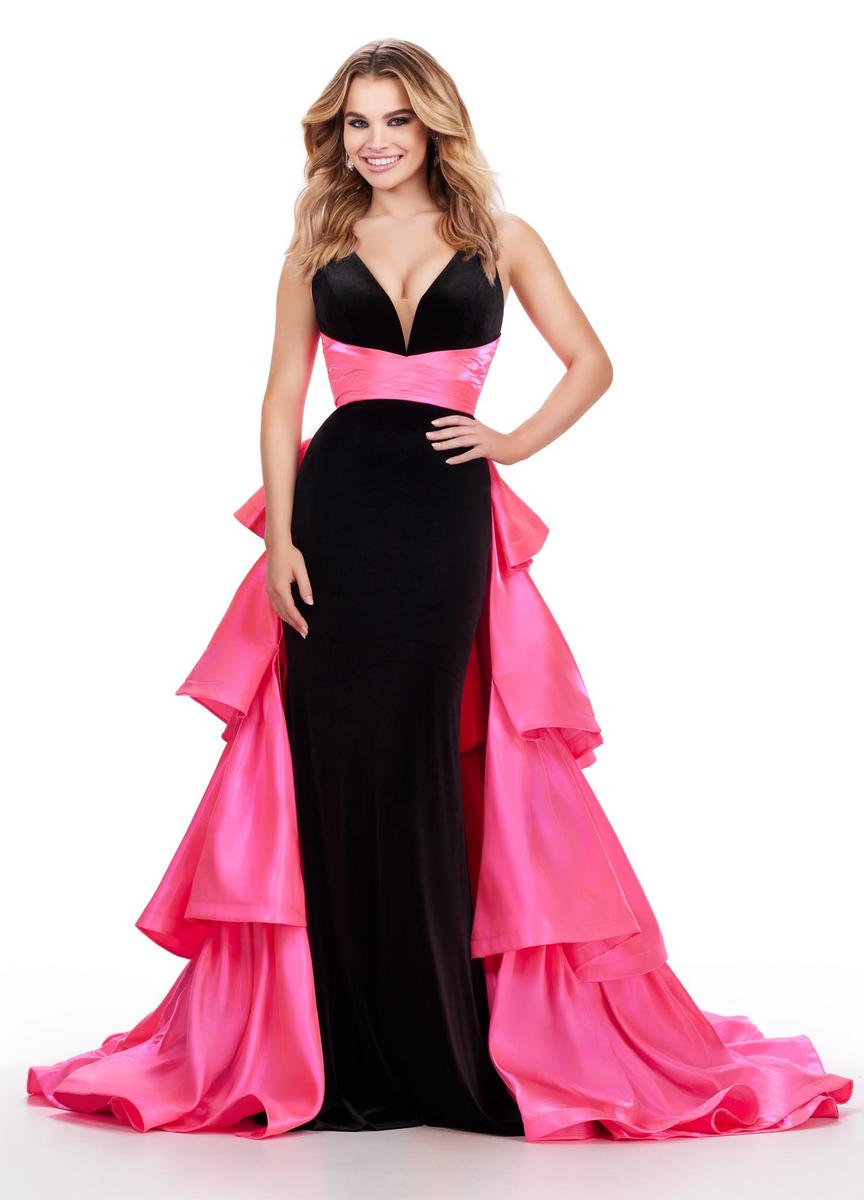 ASHLEYlauren 11643 – Black/Hot Pink