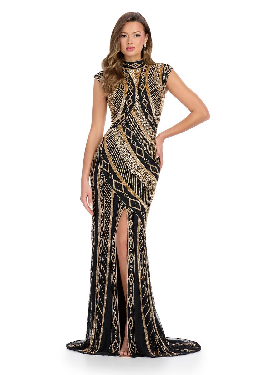 ASHLEYlauren 11807 – Gold/Black