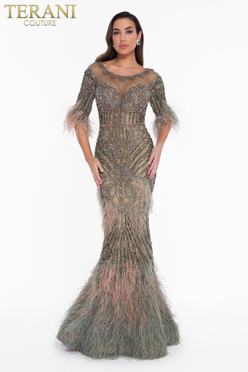 Terani Couture 1821GL7412 – Blush/Olive