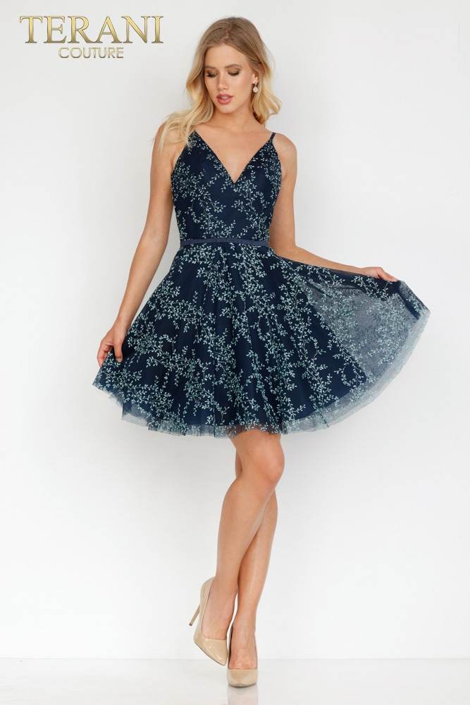 Terani Couture 1912P8083 in Navy