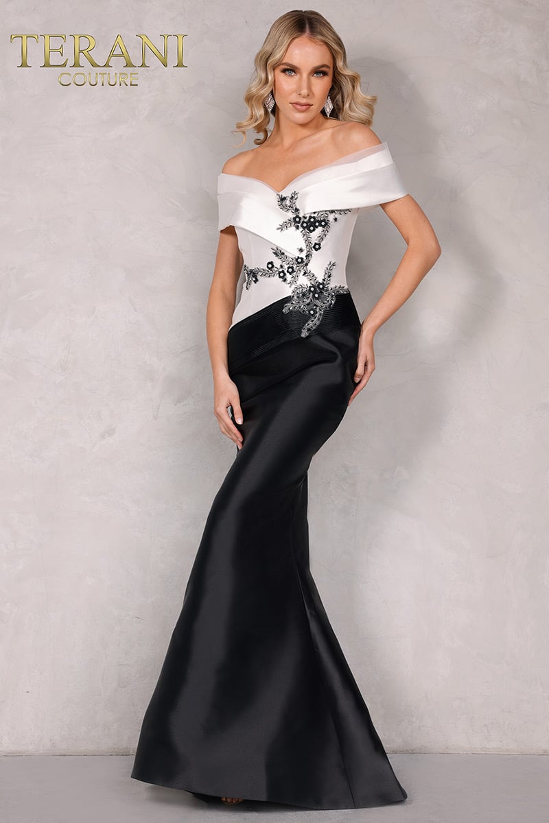 Terani Couture 2011M2159 – Ivory Black