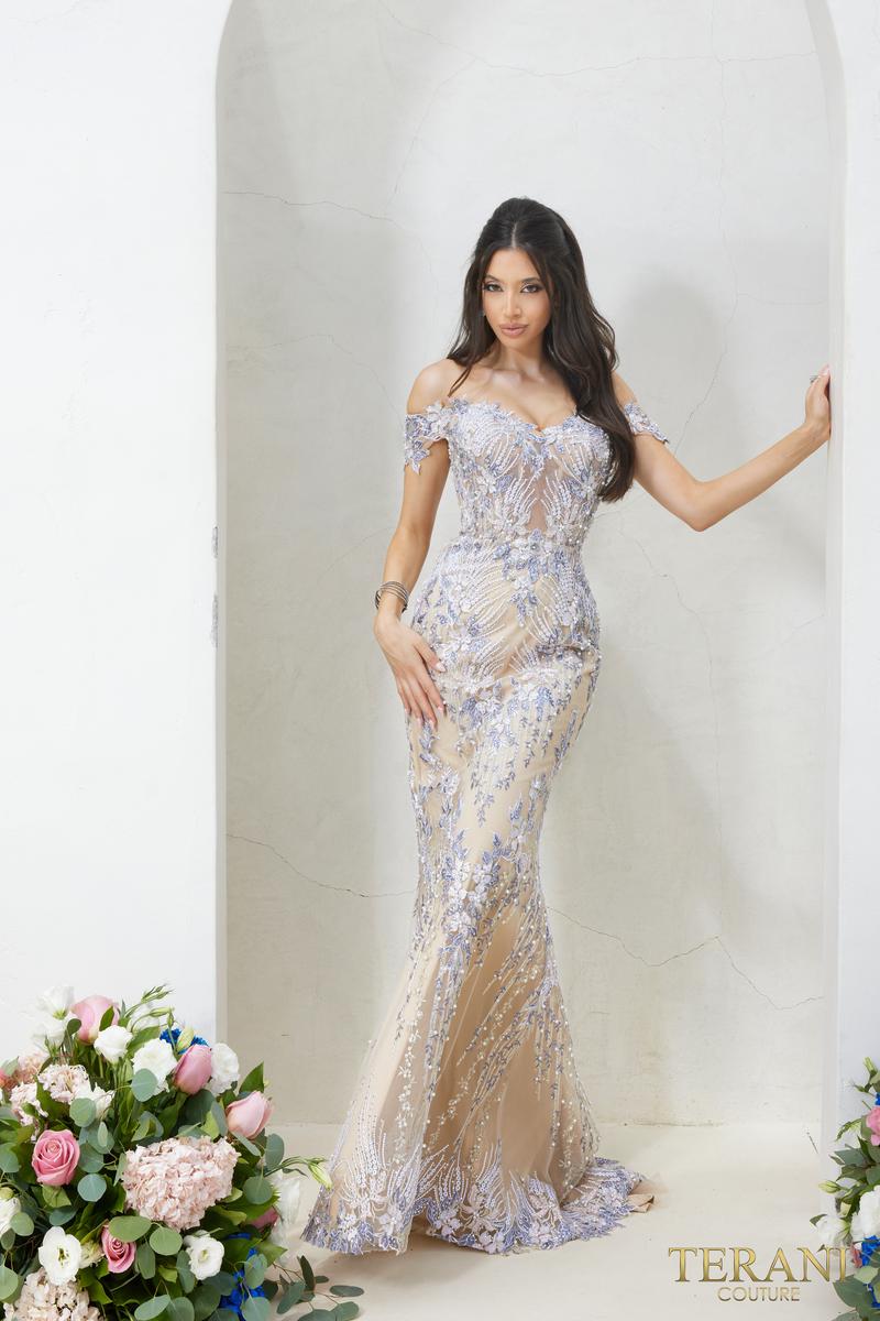 Terani Couture 232GL1493 – Cream Nude