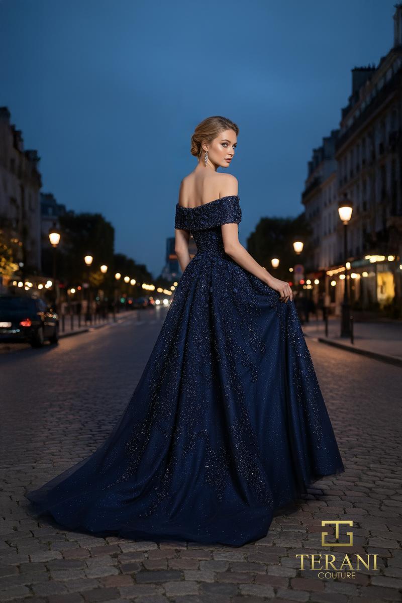 Terani Couture 261GL6659 – Navy