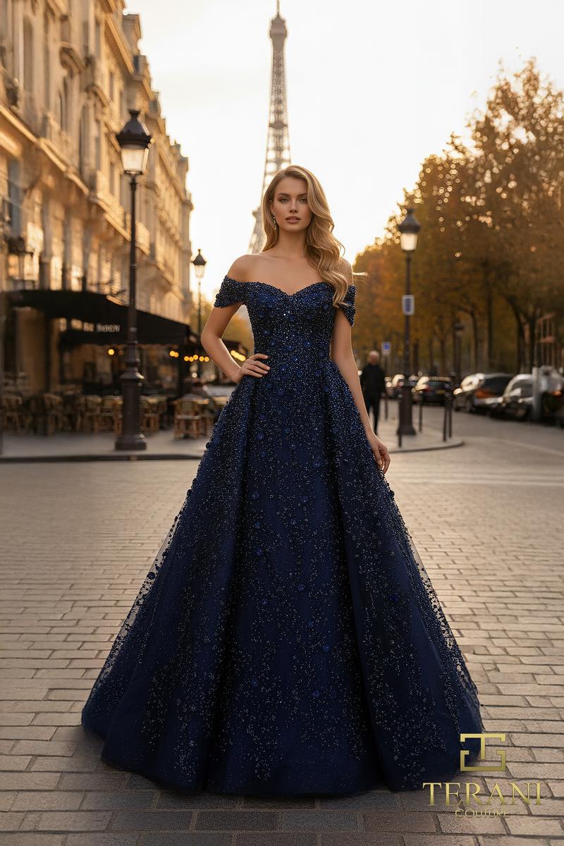 Terani Couture 261GL6659 – Navy