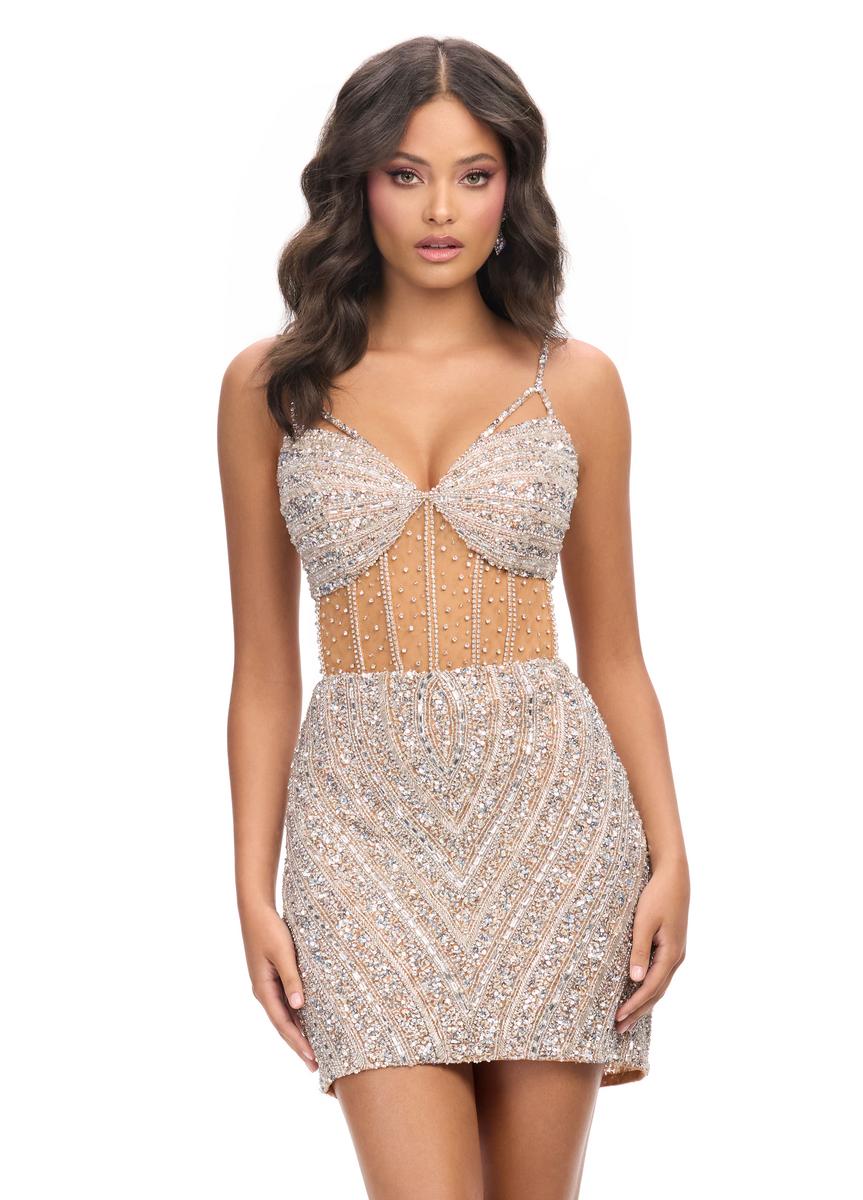 ASHLEYlauren 4748 – Silver/Nude