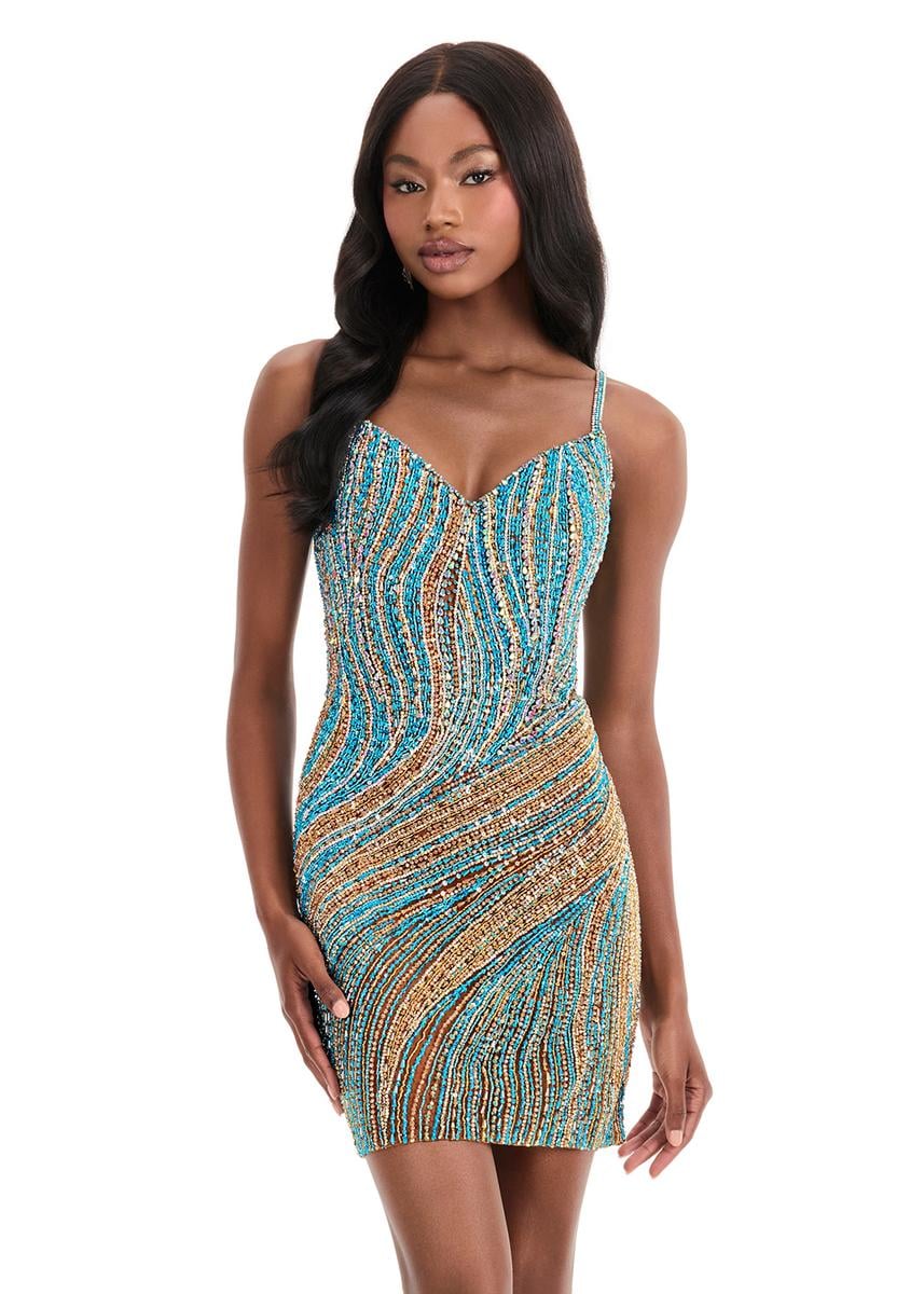 ASHLEYlauren 4928 – Turquoise/Gold