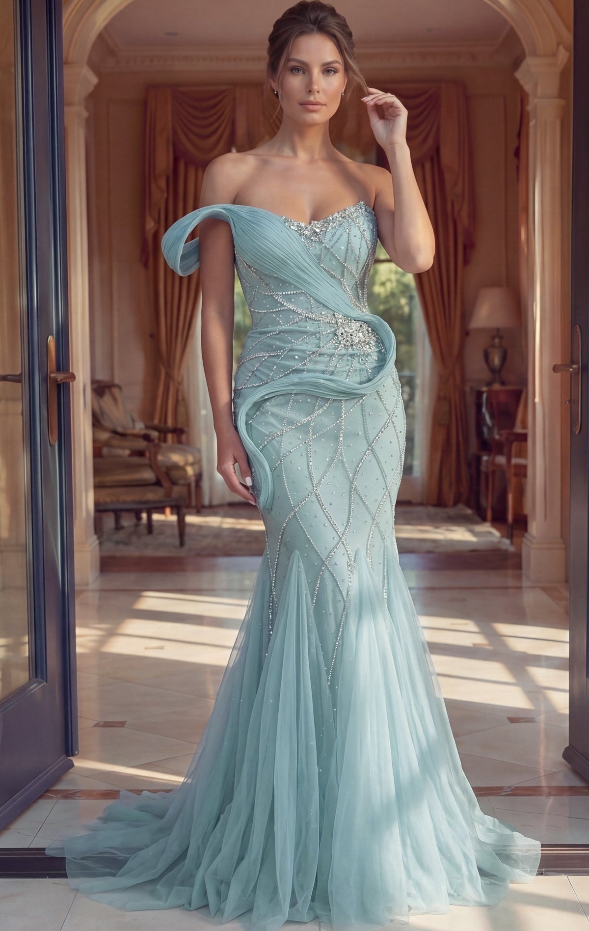 Jovani 50206 – Jovani 50206 in Light Blue