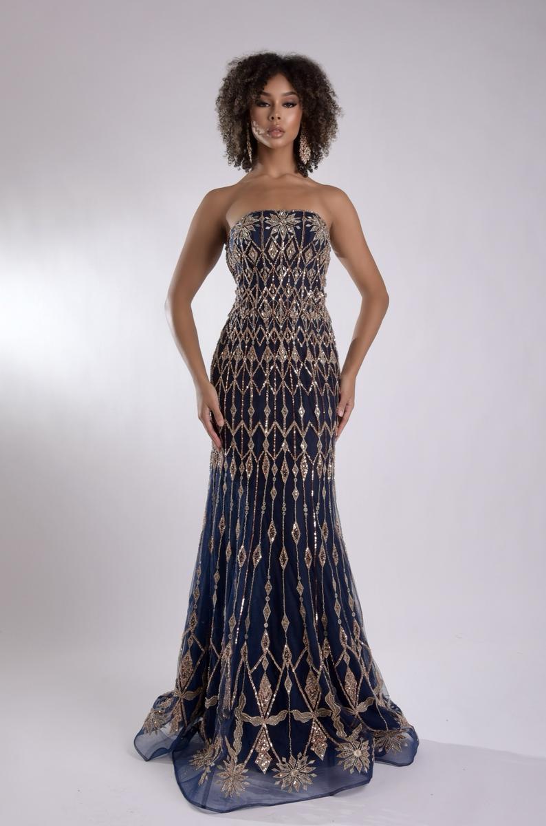 Jasz Couture 7947 – Navy/Rosegold