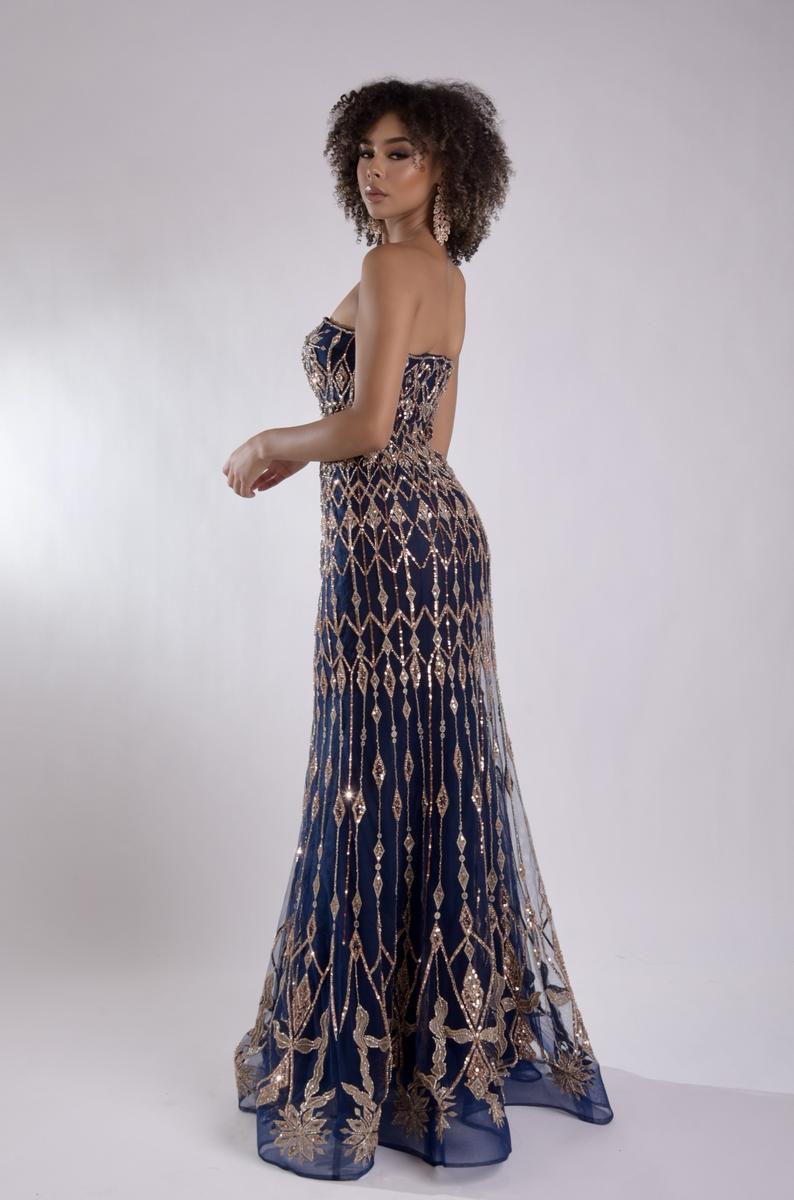 Jasz Couture 7947 – Navy/Rosegold