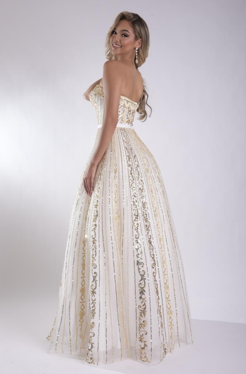 Jasz Couture 7952 – White/Gold