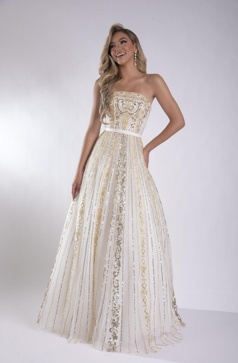 Jasz Couture 7952 – White/Gold