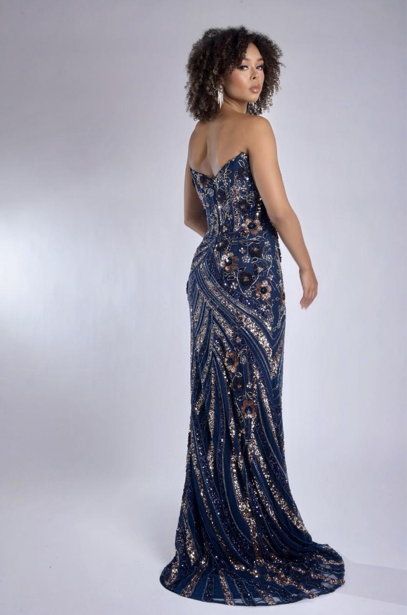 Jasz Couture 7979 – Navy/Rosegold