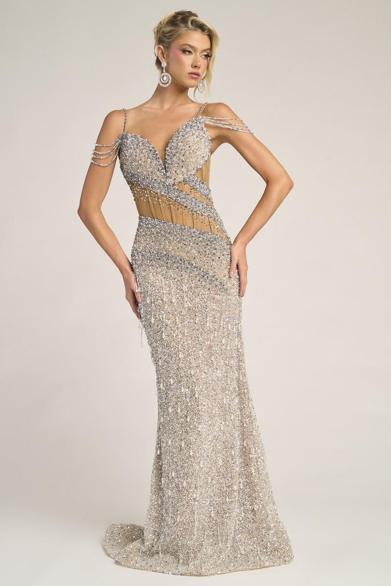 Portia and Scarlett Couture PS26428C – Nude/Silver/Blue