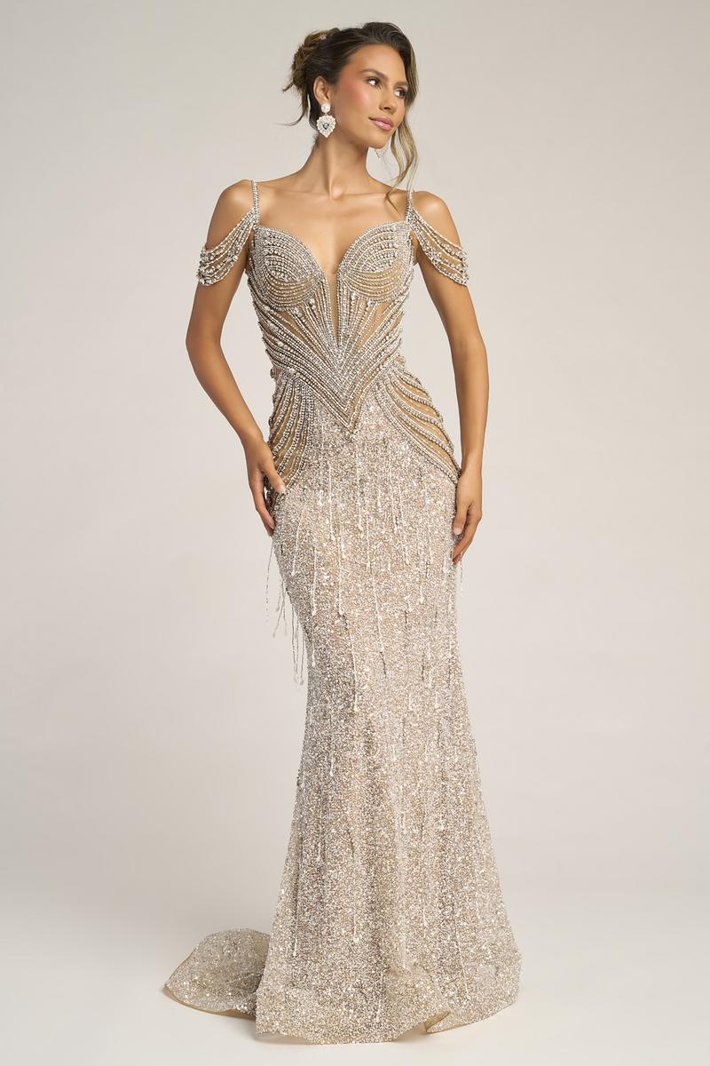 Portia and Scarlett Couture PS26449C – Nude/Silver