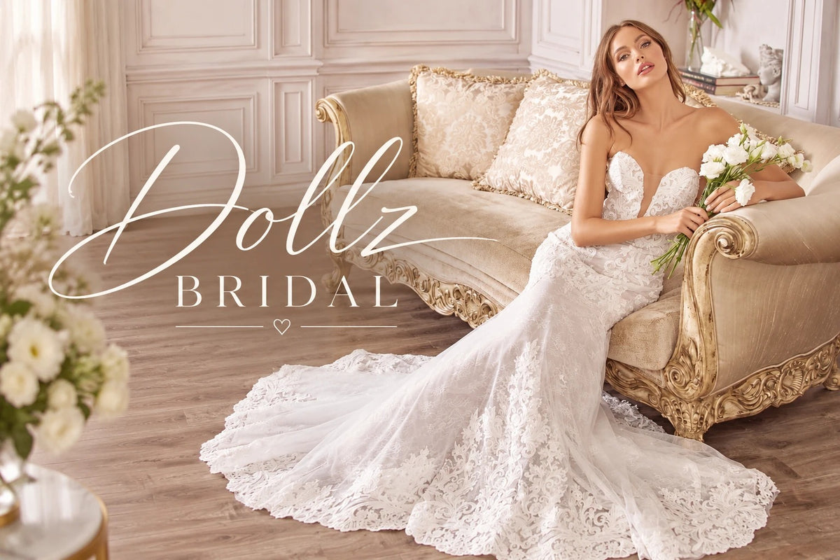 Dollz Bridal — bride in a lace wedding gown